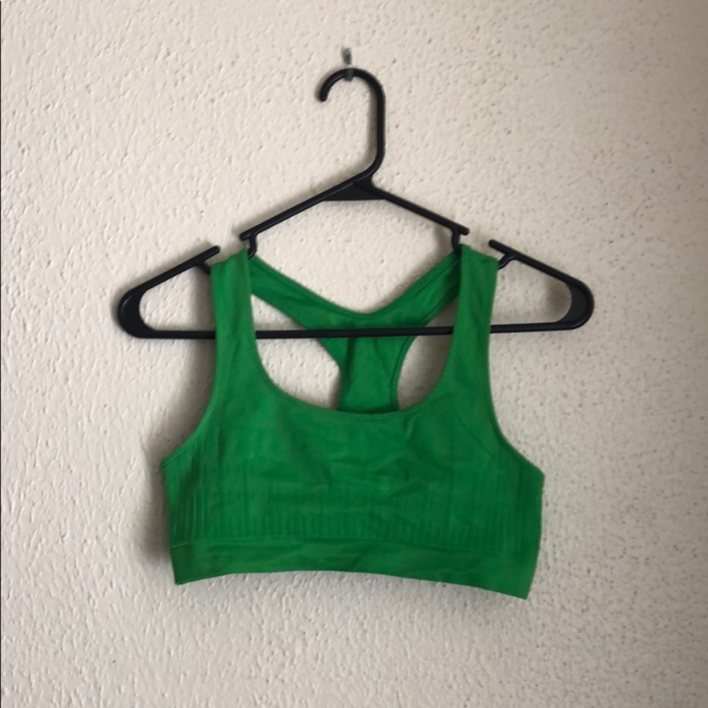 Green sports bra